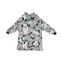 Load image into Gallery viewer, Grumble of Pugs Blanket Hoodie for Women-Apparel-Apparel, Blankets-Silver-ONE SIZE-9