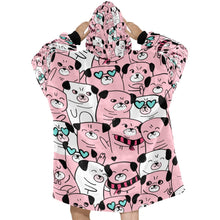 Load image into Gallery viewer, Grumble of Pugs Blanket Hoodie for Women-Apparel-Apparel, Blankets-2