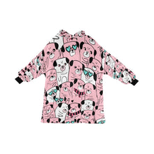 Load image into Gallery viewer, Grumble of Pugs Blanket Hoodie for Women-Apparel-Apparel, Blankets-Pink-ONE SIZE-1