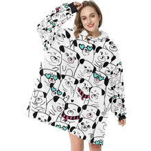 Load image into Gallery viewer, Grumble of Pugs Blanket Hoodie for Women-Apparel-Apparel, Blankets-13