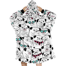 Load image into Gallery viewer, Grumble of Pugs Blanket Hoodie for Women-Apparel-Apparel, Blankets-11