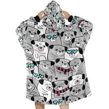 Load image into Gallery viewer, Grumble of Pugs Blanket Hoodie for Women-Apparel-Apparel, Blankets-8