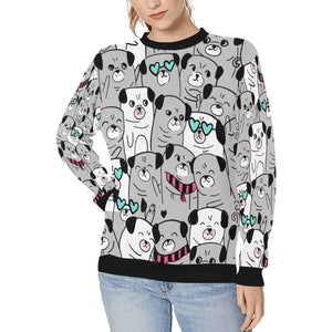 Grumble of Pugs Love Women's Sweatshirt-Apparel-Apparel, Pug, Sweatshirt-Silver-XS-14