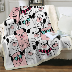 Grumble of Pugs Soft Warm Fleece Blanket - 4 Colors-Blanket-Blankets, Home Decor, Pug-14