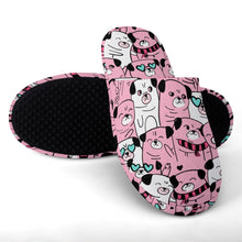 Load image into Gallery viewer, Grumble of Pugs Women&#39;s Cotton Mop Slippers-Footwear-Accessories, Dog Mom Gifts, Pug, Pug - Black, Slippers-13