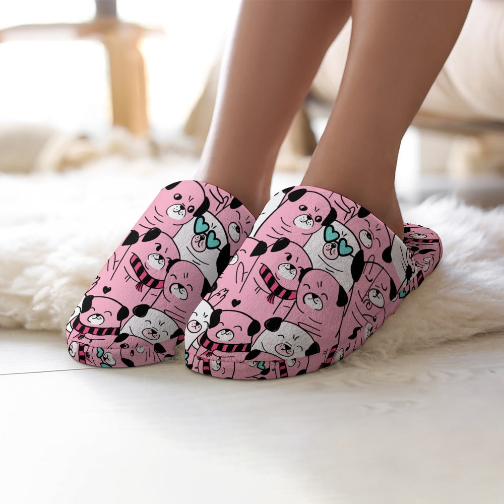 Grumble Of Pugs Womens Cotton Mop Slippers 14