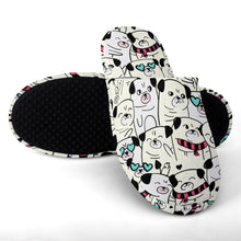 Load image into Gallery viewer, Grumble of Pugs Women&#39;s Cotton Mop Slippers-Footwear-Accessories, Dog Mom Gifts, Pug, Pug - Black, Slippers-16