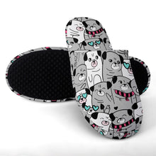 Load image into Gallery viewer, Grumble of Pugs Women&#39;s Cotton Mop Slippers-Footwear-Accessories, Dog Mom Gifts, Pug, Pug - Black, Slippers-17