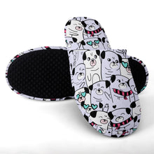 Load image into Gallery viewer, Grumble of Pugs Women&#39;s Cotton Mop Slippers-Footwear-Accessories, Dog Mom Gifts, Pug, Pug - Black, Slippers-2