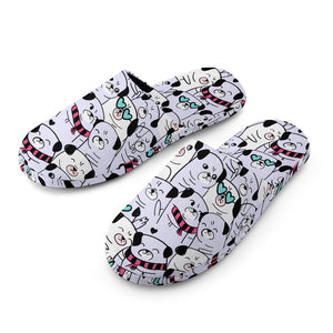 Grumble of Pugs Women's Cotton Mop Slippers-Footwear-Accessories, Dog Mom Gifts, Pug, Pug - Black, Slippers-3