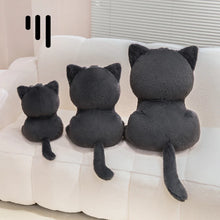 Load image into Gallery viewer, Grumpy Black Cat Plushie - Sitting Kawaii Design with Yellow Eyes-6