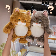 Load image into Gallery viewer, Grumpy Fat Silver Tabby Cat Soft Plush Toy - Cuddly Pot-Belly Muffin-2