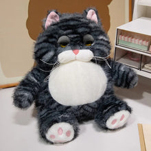 Load image into Gallery viewer, Grumpy Fat Silver Tabby Cat Soft Plush Toy - Cuddly Pot-Belly Muffin-8
