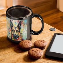 Load image into Gallery viewer, Guardian in Bloom German Shepherd Coffee Mug-ONE SIZE-Black-1