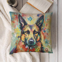 Load image into Gallery viewer, Guardian in Bloom German Shepherd Plush Pillow Case-Cushion Cover-Dog Dad Gifts, Dog Mom Gifts, German Shepherd, Home Decor, Pillows-4