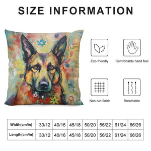 Guardian in Bloom German Shepherd Plush Pillow Case-Cushion Cover-Dog Dad Gifts, Dog Mom Gifts, German Shepherd, Home Decor, Pillows-6