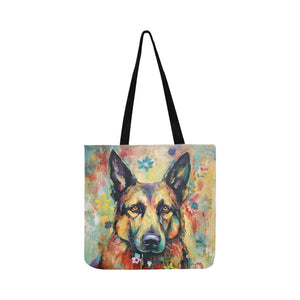 Guardian in Bloom German Shepherd Shopping Tote Bag-Accessories-Accessories, Bags, Dog Dad Gifts, Dog Mom Gifts, German Shepherd-White-ONESIZE-3