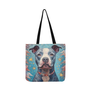 Guardian of Dreams Pit Bull Special Lightweight Shopping Tote Bag-Accessories-Accessories, Bags, Dog Dad Gifts, Dog Mom Gifts, Pit Bull-White-ONESIZE-2