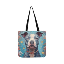 Load image into Gallery viewer, Guardian of Dreams Pit Bull Special Lightweight Shopping Tote Bag-Accessories-Accessories, Bags, Dog Dad Gifts, Dog Mom Gifts, Pit Bull-White-ONESIZE-1