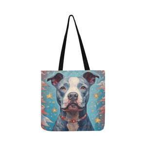 Guardian of Dreams Pit Bull Special Lightweight Shopping Tote Bag-Accessories-Accessories, Bags, Dog Dad Gifts, Dog Mom Gifts, Pit Bull-White-ONESIZE-1