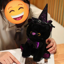 Load image into Gallery viewer, Halloween Black Cat Plush - Spooky Witch Hat Kitty-Stuffed Animals-Black Cat,Cats,Stuffed Animal-4