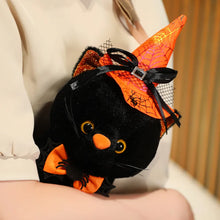 Load image into Gallery viewer, Halloween Orange Cat Plush - Spooky Witch Hat Kitty