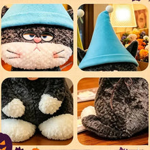 Load image into Gallery viewer, Halloween Cat Plush - Grumpy Elf Hat Calico Cat-10