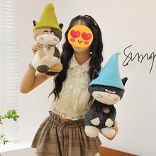 Load image into Gallery viewer, Halloween Cat Plush - Grumpy Elf Hat Calico Cat-Stuffed Animals-Cats,Stuffed Animal-2