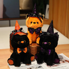 Load image into Gallery viewer, Halloween Orange Cat Plush - Spooky Witch Hat Kitty-2