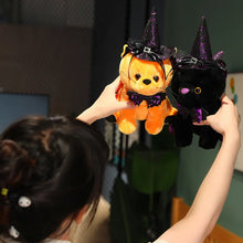 Load image into Gallery viewer, Halloween Orange Cat Plush - Spooky Witch Hat Kitty-4