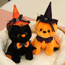 Load image into Gallery viewer, Halloween Orange Cat Plush - Spooky Witch Hat Kitty-8
