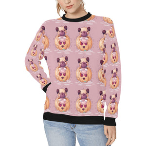 Halloween Pug Love Women's Sweatshirt-Apparel-Apparel, Pug, Sweatshirt-LightPink-XS-13