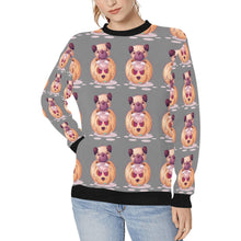 Load image into Gallery viewer, Halloween Pug Love Women&#39;s Sweatshirt-Apparel-Apparel, Pug, Sweatshirt-Gray-XS-2