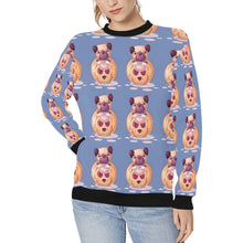 Load image into Gallery viewer, Halloween Pug Love Women&#39;s Sweatshirt-Apparel-Apparel, Pug, Sweatshirt-CornflowerBlue-XS-8