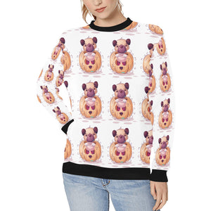 Halloween Pug Love Women's Sweatshirt-Apparel-Apparel, Pug, Sweatshirt-White-XS-1
