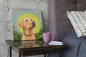 Halo of Serenity Labrador Framed Wall Art Poster-Art-Dog Art, Home Decor, Labrador-Framed Light Canvas-Small - 8x8"-1