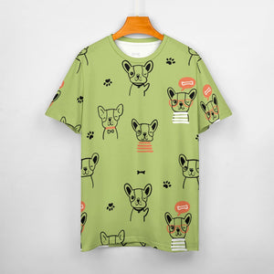 Hand Drawn Boston Terriers All Over Print Women's Cotton T-Shirt - 4 Colors-Apparel-Apparel, Boston Terrier, Shirt, T Shirt-11