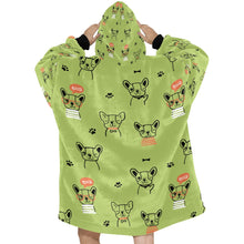 Load image into Gallery viewer, Hand Drawn Boston Terriers Blanket Hoodie for Women-Apparel-Apparel, Blankets-12