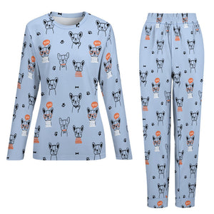 Hand Drawn Boston Terriers Women's Soft Pajama Set - 4 Colors-Pajamas-Apparel, Boston Terrier, Pajamas-18
