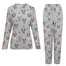 Load image into Gallery viewer, Hand Drawn Boston Terriers Women&#39;s Soft Pajama Set - 4 Colors-Pajamas-Apparel, Boston Terrier, Pajamas-24