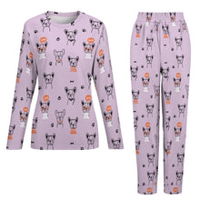 Load image into Gallery viewer, Hand Drawn Boston Terriers Women&#39;s Soft Pajama Set - 4 Colors-Pajamas-Apparel, Boston Terrier, Pajamas-7