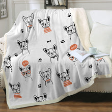 Load image into Gallery viewer, Hand Drawn Cartoon Boston Terriers Soft Warm Fleece Blanket-Blanket-Blankets, Boston Terrier, Home Decor-4
