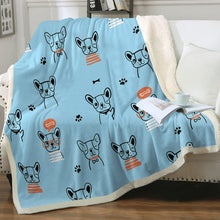 Load image into Gallery viewer, Hand Drawn Cartoon Boston Terriers Soft Warm Fleece Blanket-Blanket-Blankets, Boston Terrier, Home Decor-5