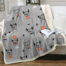 Load image into Gallery viewer, Hand Drawn Cartoon Boston Terriers Soft Warm Fleece Blanket-Blanket-Blankets, Boston Terrier, Home Decor-6