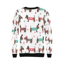 Load image into Gallery viewer, Hand Drawn Chocolate Dachshunds in Love Women&#39;s Sweatshirt-Apparel-Apparel, Dachshund, Sweatshirt-6