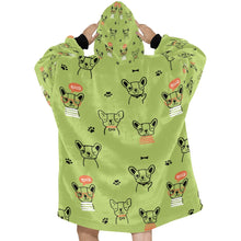 Load image into Gallery viewer, Hand Drawn Frenchies Blanket Hoodie for Women - 4 Colors-Apparel-Apparel, Blankets, French Bulldog, Hoodie-8