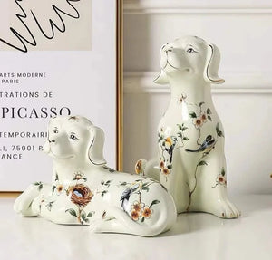 Hand Painted Birdsong Labrador Porcelain Statues-Home Decor-Home Decor, Labrador, Statue-7