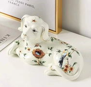 Hand Painted Birdsong Labrador Porcelain Statues-Home Decor-Home Decor, Labrador, Statue-8