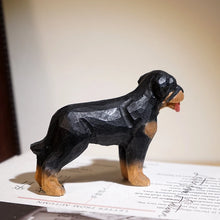 Load image into Gallery viewer, Handmade Rottweiler Wood Carving Figurine-6