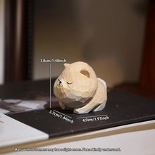 Load image into Gallery viewer, Handmade Wood Carved Blissful Shiba Inu Tiny Figurine-3